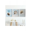 3’lü Tablo Şirin Kirpi Temalı Dekoratif Duvar Tablo Seti-BI-34