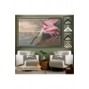 Ahşap Çerçeveli John James Audubon - Pembe Kaşıkçı Kuşu Tablo-7120