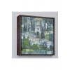 Ahşap Çerçeveli Gustav Klimt - Cassone’Deki Kilise Selvili Manzara Tablosu-8345