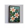 Ahşap Çerçeveli Beyaz Çiçekler Tablosu-7592