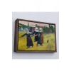 Ahşap Çerçeveli Paul Gauguin Bretonlu Kızlar Dans Tablosu