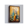 Ahşap Çerçeveli Soyut Şarap Şişeler Tablosu-7539