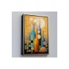 Ahşap Çerçeveli Soyut Şarap Şişeler Tablosu-7539