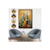 Ahşap Çerçeveli Soyut Şarap Şişeler Tablosu-7539