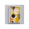 Ahşap Çerçeveli Sarı Siyah Tonlu Soyut Tablo-7627