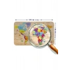 Ahşap Görünümlü Eğitici Detaylı Atlası Dünya Haritası Duvar Sticker -60x105-3842