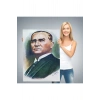 Atatürk Portre Tablosu Mustafa Kemal Atatürk Dikdörtgen Dekoratif Kanvas Tablo-CR-68