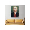 Atatürk Portre Tablosu Mustafa Kemal Atatürk Dikdörtgen Dekoratif Kanvas Tablo-CS-69