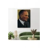 Atatürk Portre Tablosu Mustafa Kemal Atatürk Dikdörtgen Dekoratif Kanvas Tablo-DH-85