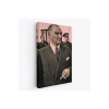 Atatürk Portre Tablosu Mustafa Kemal Atatürk Dikdörtgen Dekoratif Kanvas Tablo-FH-132