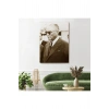 Atatürk Portre Tablosu Mustafa Kemal Atatürk Dikdörtgen Dekoratif Kanvas Tablo-FŞ-143