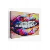 Diş Teli ve Renkli Dudaklar Graffti Tablosu-6651
