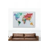 Dünya Haritası  Dekoratif Kanvas Tablo 1104