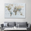 Dünya Haritası Dekoratif Kanvas Tablo Son Derece Detaylı ve Eğitici 1584