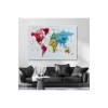 Dünya Haritası Dekoratif Kanvas Tablo Son Derece Detaylı ve Eğitici 1597