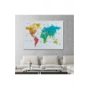 Dünya Haritası Dekoratif Kanvas Tablo Son Derece Detaylı ve Eğitici 1602