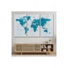 Dünya Haritası Dekoratif Kanvas Tablo Ülke ve Başkentli  1503