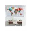 Dünya Haritası Dekoratif Kanvas Tablo Ülke ve Başkentli 1517