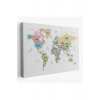 Dünya Haritası Dekoratif Kanvas Tablo Ülke ve Başkentli 1533