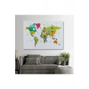 Dünya Haritası Dekoratif Kanvas Tablo Ülke ve Başkentli 1545