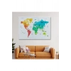 Dünya Haritası Dekoratif Kanvas Tablo Ülke ve Başkentli 1563