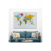 Dünya Haritası Dekoratif Kanvas Tablo Ülke ve Başkentli Öğretici ve Sembollü 2317