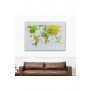 Dünya Haritası Dekoratif Kanvas Tablo Ülke ve Başkentli Öğretici ve Sembollü 2325