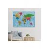 Dünya Haritası Kanvas Tablo Çok Ayrıntılı Dekoratif ve Okyanuslu 2131