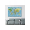 Dünya Haritası Kanvas Tablo Son Derece Detaylı Dekoratif Okyanuslu-1992