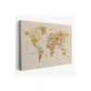 Dünya Haritası Kanvas Tablo  Ülke Başkent Detaylı ve Dekoratif 2619