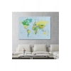 Dünya Haritası Meridyenli  Dekoratif Kanvas Tablo 1065