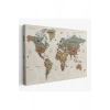 Dünya Haritası Son Derece Ayrıntılı Eğitici Okyanuslu Dekoratif Kanvas Tablo 2551