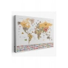 Dünya Haritası Ülke Bayraklı ve Başkentli Kanvas Tablo 1935