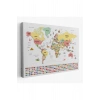 Dünya Haritası Ülke Bayraklı ve Başkentli Kanvas Tablo 1945