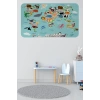 Eğitici Dünya Haritası Dünya Atlası Çocuk ve Bebek Odası Duvar Sticker-60x105-3775