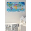 Eğitici Dünya Haritası Dünya Atlası Çocuk ve Bebek Odası Duvar Sticker-60x105-3779