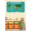 Eğitici Dünya Haritası Dünya Atlası Çocuk ve Bebek Odası Duvar Sticker-60x105-3780
