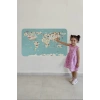 Eğitici Dünya Haritası Dünya Atlası Çocuk ve Bebek Odası Duvar Sticker-60x105-3786