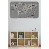 Eğitici Dünya Haritası Dünya Atlası Çocuk ve Bebek Odası Duvar Sticker-60x105-3794