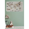 Eğitici Dünya Haritası Dünya Atlası Çocuk ve Bebek Odası Duvar Sticker-60x105-3797