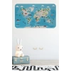 Eğitici Dünya Haritası Dünya Atlası Çocuk ve Bebek Odası Duvar Sticker -60x105-3802