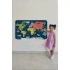 Eğitici Dünya Haritası Dünya Atlası Çocuk ve Bebek Odası Duvar Sticker -60x105-3810
