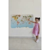 Eğitici Dünya Haritası Dünya Atlası Çocuk ve Bebek Odası Duvar Sticker -60x105-3824
