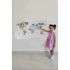 Eğitici Dünya Haritası Dünya Atlası Çocuk ve Bebek Odası Duvar Sticker -60x105-3825