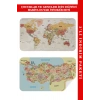 Eğitici - Öğretici Dünya ve Türkiye Haritası Çocuk Odası Duvar Sticker-60x105-3890