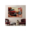 Kırmızı Klasik Araba Tablosu-6608