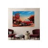 Kırmızı Klasik Araba Tablosu-6611