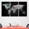 Para Desenli Kanvas Dünya haritası Kanvas Tablo 1012