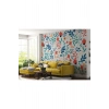 Renkli Çiçekler Desenli Duvar Kağıdı-5650