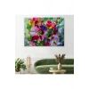 Renkli Çiçekler Yağlı Boya Görünümlü Kanvas Tablo-1217